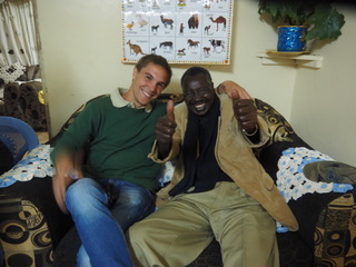 Volunteer Victor with host father Michael