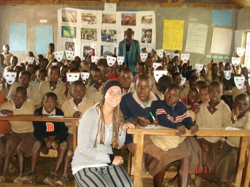 volunteer Anne teaching at Lelit Primary Chepkanga